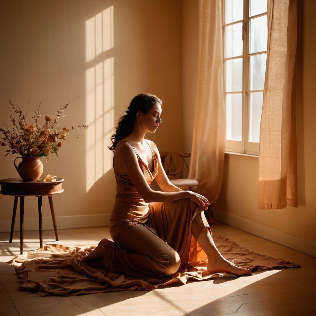A soft-lit, intimate indoor scene featuring an artist capturing the beauty of the human form, with a focus on delicate poses and natural expressions. The setting should include warm, inviting colors and lush textiles to evoke a sense of comfort and vulnerability. Breathe life into the composition with lovely shadows and soft highlights to accentuate the curves and features of the models. surreal aesthetic. warm tones. soft focus.